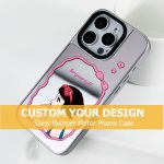 Custom Design Silver Bumper Mirror Phone Case for iPhone 12 13 14 15 16 Pro Max