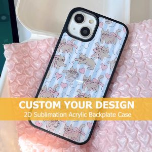 Custom Design 2D Sublimation Acrylic Backplate Phone Case for iPhone 11 12 13 14 15 16 Pro Max