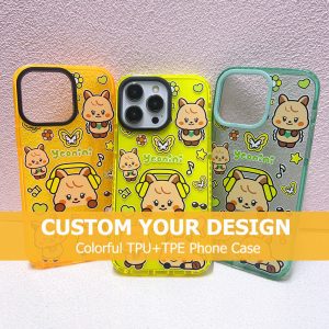 Custom Design Colorful TPU+TPE Shockproof Phone Case for iPhone 11 12 13 14 15 16 Pro Max