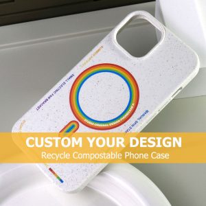 Custom Design Recycle Compostable Pink Phone Case for iPhone 12 13 14 15 16 Pro Max
