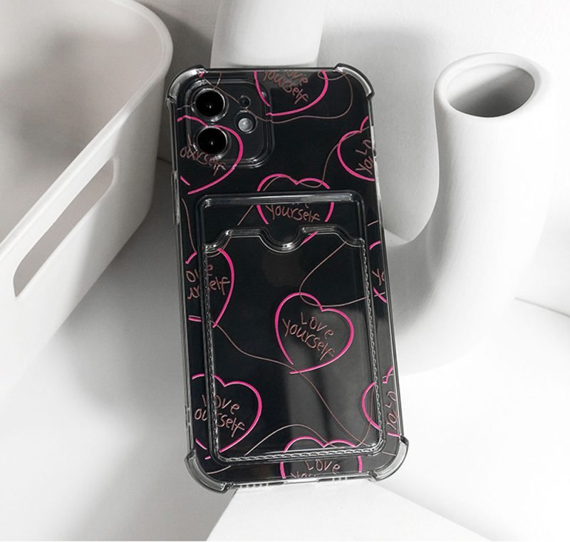 Custom Design Card Slot Clear Phone Case for iPhone 11 12 13 14 15 16 Pro Max - Image 7