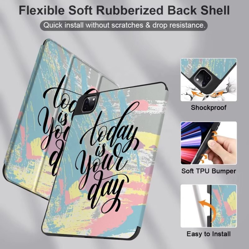 Custom Design Full Printed Flip PU Tablet Cover for iPad Air/Pro/Mini - Image 3