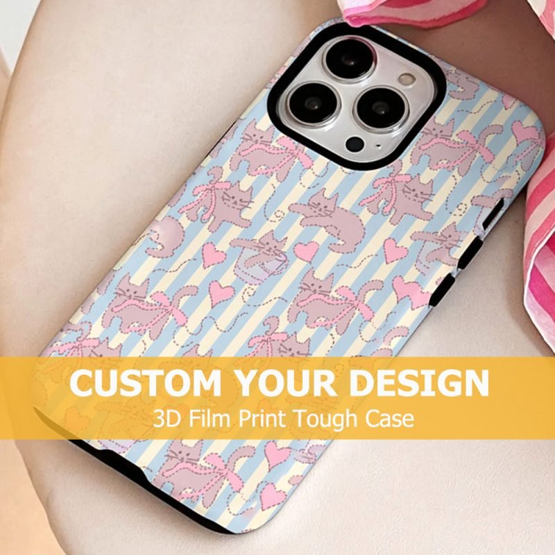 Custom Design 3D Film Print Tough Case for iPhone 11 12 13 14 15 16 Pro Max