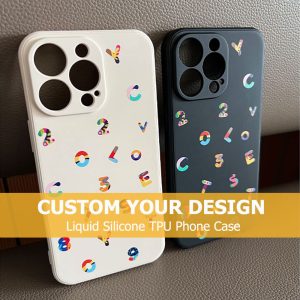 Custom Design Fabric Inside Liquid Silicone TPU Case for iPhone 11 12 13 14 15 16 Pro Max
