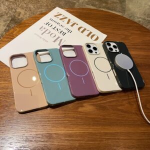 Slim MagSafe Glossy Colorful Cover for iPhone 16 15 Pro Max for Xiaomi for Huawei Mate 70 60