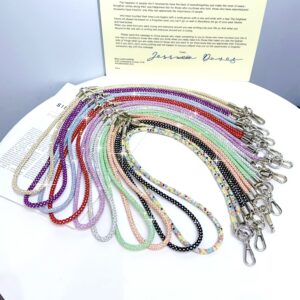 Colorful  3 in 1 Crossbody Long Chain Diamond Rhinestone Mobile Phone Lanyard Bag Chain Wrist Strap