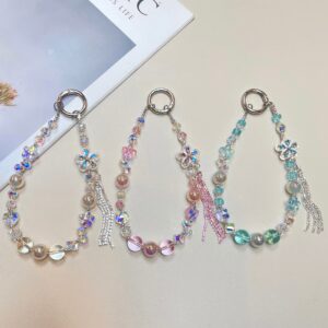 Flower Rhinestone Tassels Mobile Phone Lanyard High-end Full Diamond Wrist Pendant Hanging Chain