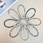 Square Crystal Bracelt Pendant Mobile Phone Lanyard Rhinestone Wrist Strap keychain accessories
