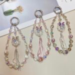 Crystal Four-leaf Clover Tassel Mobile Phone Lanyard High-end Rhinestone Wrist Pendant Hanging Chain