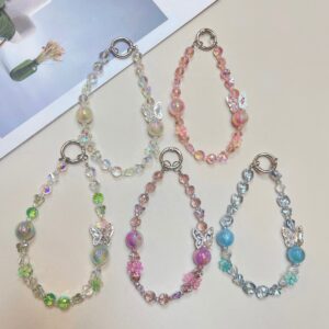 Crystal Butterfly Mobile Phone Lanyard High-end Rhinestone Wrist Pendant Hanging Chain