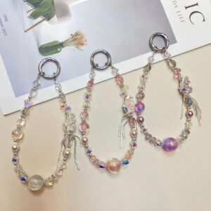Jewelry Half of Butterfly Tassel Mobile Phone Lanyard High-end Rhinestone Wrist Pendant Double Hanging Chain