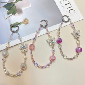 Diamond Butterfly Crystal Tassel Mobile Phone Lanyard High-end Rhinestone Wrist Pendant Hanging Chain