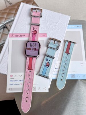 Cute Dachshund Design Leather Strap for iWatch 1/2/3/4/5/6/7/8/9/10 Wathch Band