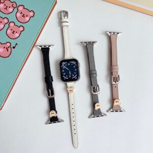 Cute Bear Design Leather Strap for Huawei, for Xiaomi for iWatch 1/2/3/4/5/6/7/8/9/10 Ultra 1/2 Wathch Band
