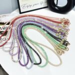 Candy Color Crossbody Rhinestone Loop Buckle Mobile Phone Lanyard Hanging Chain Bag Chain Long Strap