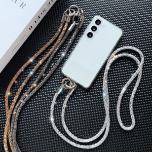 Luxury Crystal Long Crossbody Chain Mobile Phone Lanyard Rhinestone Hanging Chain Wrist Strap