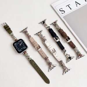 Niche Decorations Leather Strap for Huawei, for iWatch 1/2/3/4/5/6/7/8/9/10 Ultra 1/2 Wathch Band