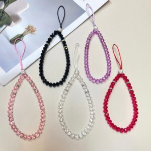 Electroplated Crystal Mobile Phone Lanyard High-end Rhinestone Strap Wrist Hanging Chain