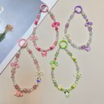 Sanrio Melody Mobile Phone Lanyard High-end Rhinestone Wrist Pendant Hanging Chain