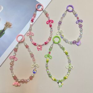 Sanrio Melody Mobile Phone Lanyard High-end Rhinestone Wrist Pendant Hanging Chain