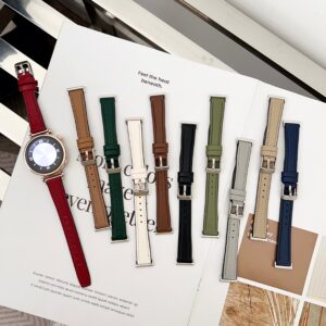 Colorful Leather Veneer Silicone Strap for Huawei, for Xiaomi for iWatch 1/2/3/4/5/6/7/8/9/10 Ultra 1/2 Wathch Band