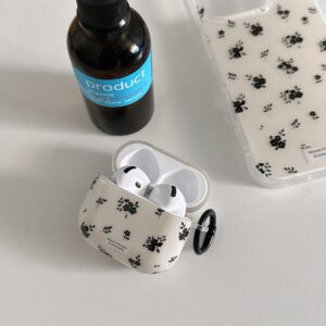 Ins Black Rose Design White IMD Cover for AirPods 1/2 3 4 Pro 1/2 Earphone Case Accessory