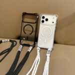 Cross-body landyard Mag-Safe Shockproof Clear Cover Mobile Phone Case for iPhone Air 17 16 15 14 13 12 11 Pro Max Plus