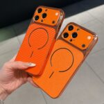 New Orange Camera Protection Magsafe Phone Case for iPhone 17 16 15 14 13 Pro Max Plus Air