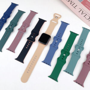 Classic Butterfly Buckle Silicone Wrist Band Strap for iWatch 1/2/3/4/5/6/7/8/9/10 Ultra 1/2 Wathch Band