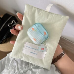 Ins Blue Dot Llittle Goldfish Design IMD Cover for AirPods 1/2 3 4 Pro 1/2 Earphone Case Accessory
