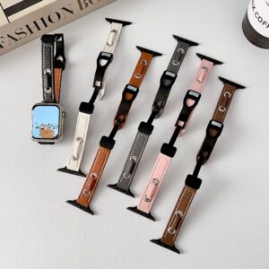 Exquisite Magnetic Buckle Leather Strap for Huawei, for Xiaomi for iWatch 1/2/3/4/5/6/7/8/9/10 Ultra 1/2 Wathch Band
