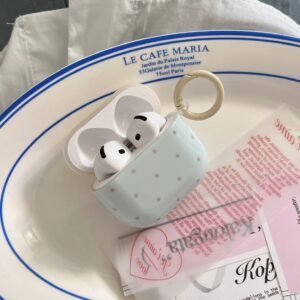 Ins Style Dot Design Blue Beige IMD Cover for AirPods 1/2 3 4 Pro 1/2 Earphone Case Accessory