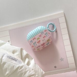 Ins Blue Pink Bowknot IMD Cover for AirPods 1/2 3 4 Pro 1/2 Earphone Case Accessory
