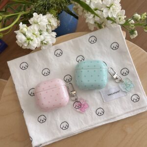 Ins Green Pink Dot Design IMD Cover for AirPods 1/2 3 4 Pro 1/2 Earphone Case with Chain Accessory