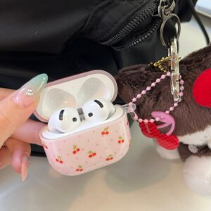 Pink Dot Cherry Design IMD Cover for AirPods 1/2 3 4 Pro 1/2 Earphone Case Accessory