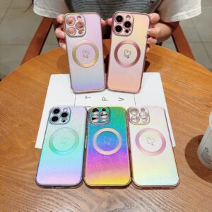 Dazzling Metallic Color Mag-Safe Cover Mobile Phone Case for iPhone Air 17 16 15 14 13 12 11 Pro Max Plus
