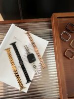 Fashion Glossy Stainless Steel Wrist Strap for Huawei, for Xiaomi for iWatch 1/2/3/4/5/6/7/8/9/10 Ultra 1/2 Wathch Band