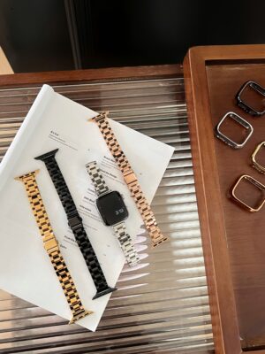 Fashion Glossy Stainless Steel Wrist Strap for Huawei, for Xiaomi for iWatch 1/2/3/4/5/6/7/8/9/10 Ultra 1/2 Wathch Band